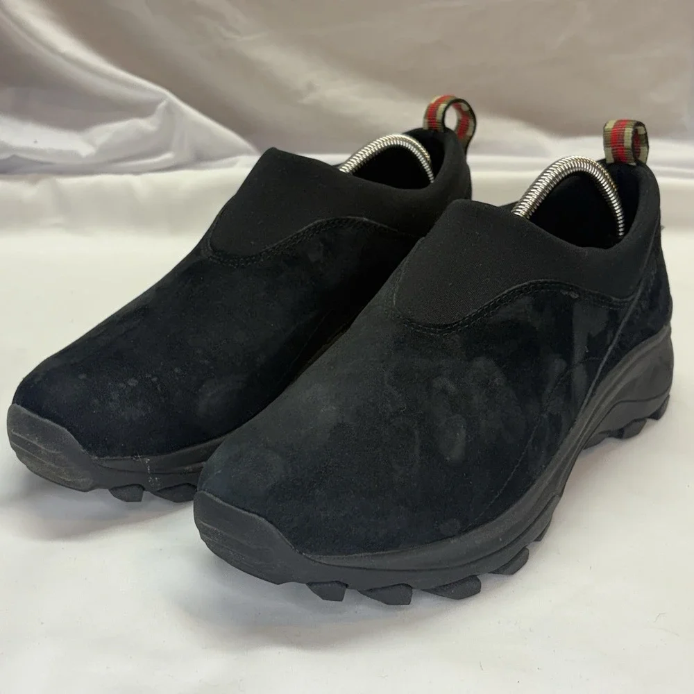 Merrell Winter Moc 3 Mens Slip On Hiking Shoe Suede Size 8.5 Black